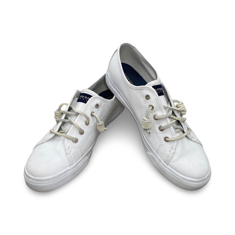 Sperry Women's Seacoast Core White Fisherman Classic Canvas Sneakers Size 10 - Picture 6 of 11